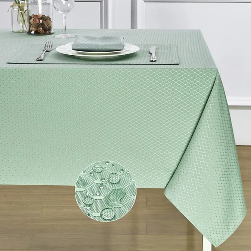 Vista 27 de Mantel redondo de poliéster resistente al agua y las manchas, lavable, mantel de tela para mesa de cocina y comedor