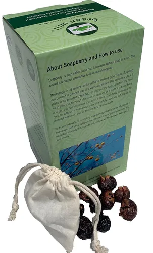 Vista 2 de 1.5 libras de jabón orgánico dessembrado/nuez de jabón con bolsa de lavado
