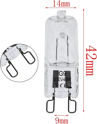 Vista 3 de Bombilla halógena 10PCS G9 T4 230V 40W base bi-pin bombillas halógenas blancas cálidas