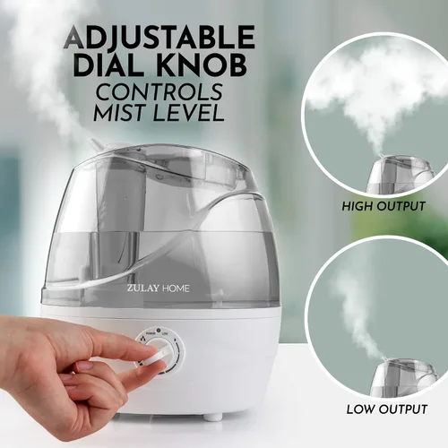 Vista 4 de Zulay Home Humidificadores de niebla fría para dormitorio (tanque de agua de 2.2L) - Humidificadores ultrasónicos silenciosos para habitación grande