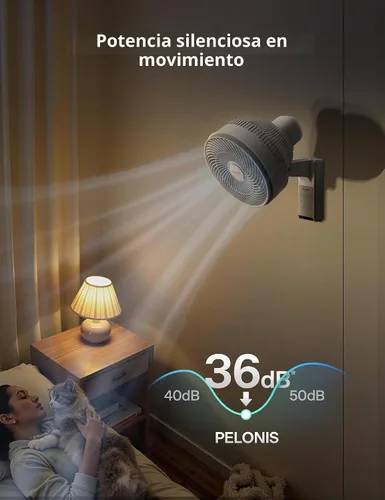 Vista 3 de PELONIS - Paquete de 2 ventiladores oscilantes de pared para interiores de Gris