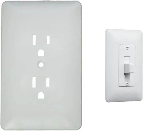 Vista 10 de TayMac 4000W Placa de pared para interruptor de palanca única, pintada, blanca, 1 banda