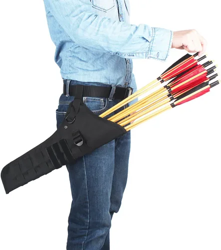 Vista 7 de Arco ligero flecha flecha carcaj plegable compacto flechas bolsa con sistema Molle colgado para tiro al blanco