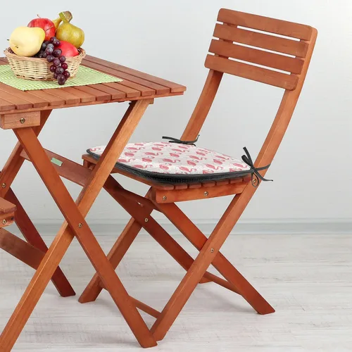 Vista 2 de Ambesonne Flamingo - Cojín de asiento para silla, diseño de fantasía exótica con elementos de vida silvestre hawaiana en colores pastel, acolchado