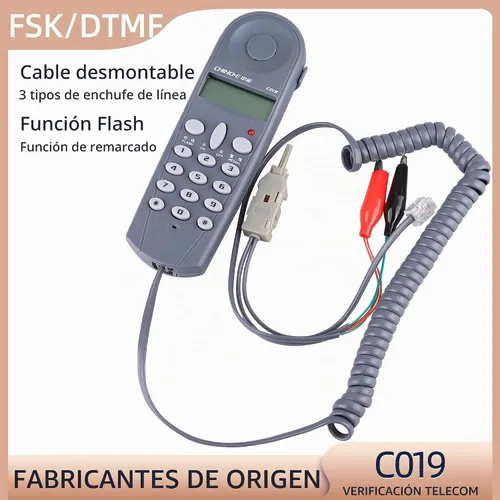 Vista 3 de C019 Teléfono Línea Telefónica Probador de Cable de Red Probador de Prueba a Tope Herramienta Liniero Juego de Cable con Conectores y Carpintero