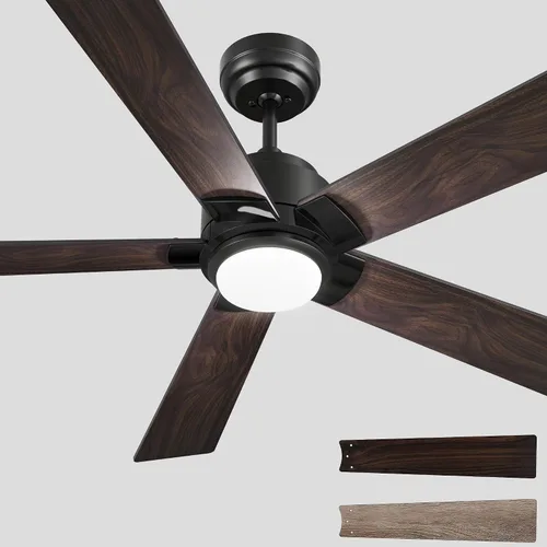Vista 12 de SMAAIR - Ventiladores de techo inteligentes con luces y control remoto, ventilador de techo de perfil bajo de 52 pulgadas con luz LED regulable