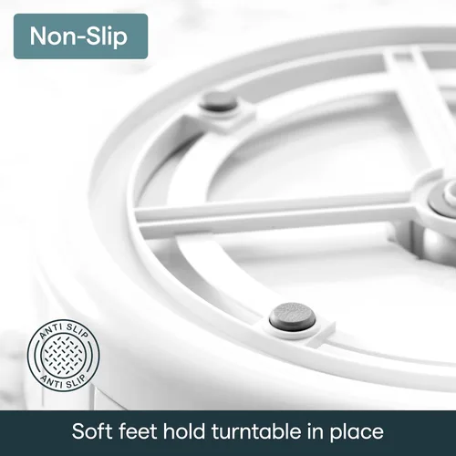 Vista 4 de YouCopia SinkSuite - Plato giratorio debajo del fregadero con divisores ajustables, organizador Lazy Susan para almacenamiento de cocina o baño