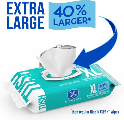 Vista 3 de Nice 'N Clean Toallitas lavables extra grandes Toallitas un 40% más grandes Toallitas húmedas XL sin aroma para adultos de 17.27 cm x 19.05 cm