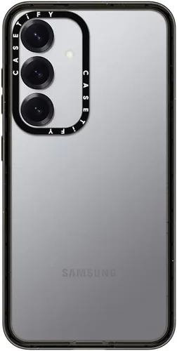 Vista 75 de CASETiFY Funda de impacto para Galaxy S22+ - Adhesivo Aries Moross, color negro transparente