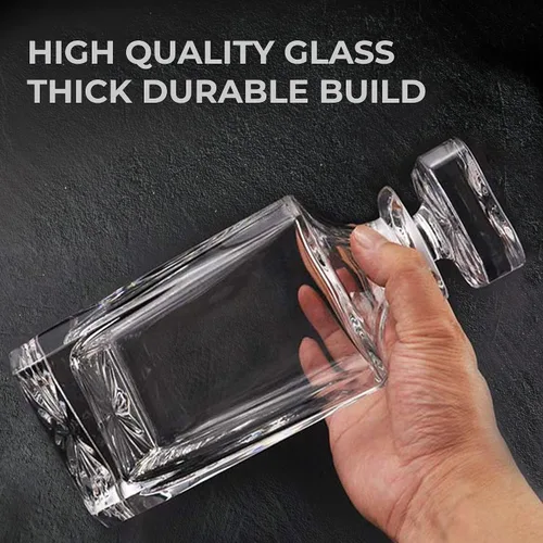 Vista 6 de Personalized Whiskey Decanter Set with Glasses - 7 Design Options - Custom Engraved Liquor 27 oz, Bourbon Decanter for Men Dad Birthday Graduation