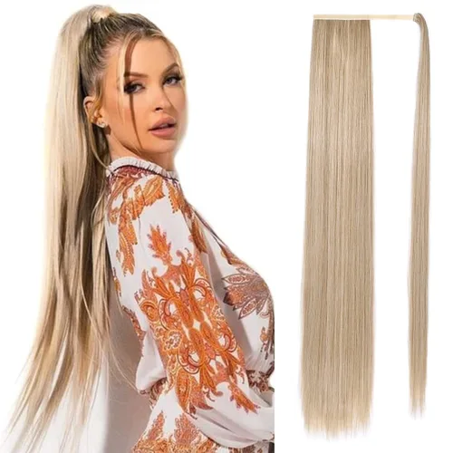 Vista 35 de SEIKEA Extensión de cola de caballo con clip alrededor del cabello lacio para mujer (12 pulgadas, negro)