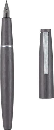 Vista 14 de Jinhao 80 pluma estilográfica de fibra de carbono cepillada negra con convertidor de tinta, 2 unidades, punta de 0.012 in
