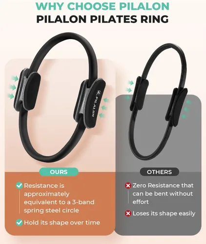 Vista 5 de Pilates Ring Set - Studio-Grade Anti-Deformation Pilates Kit - Pilates Equipment for Home Workout - 14'' Pilates Ring, Pilates Ball, 2 Dumbbells, 5