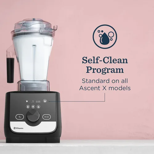 Vista 2 de Vitamix Ascent X3 Licuadora con tres programas de mezcla, programa de autolimpieza, licuadora de grado profesional para batidos, sopas y más Blanco