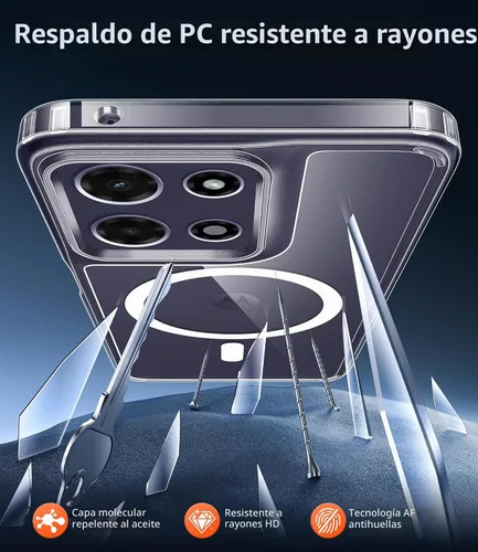 Vista 5 de FNTCASE Funda magnética transparente para Motorola Moto G-Power-2026/2025 transparente (A-Clear)