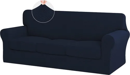 Vista 26 de ISSUNTEX 2 Piezas Fundas para Silla y Sofá de Alta Elasticidad Gruesas, Funda Suave para Sofá de 1 Cojín Separado, Tela Jacquard Funda Elástica