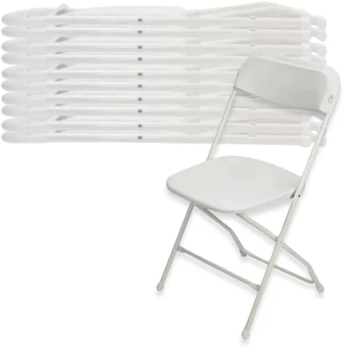 Vista 17 de EventStable TitanPRO Silla plegable de plástico blanco, silla plegable ligera para exteriores, sillas de patio duraderas, juego de sillas