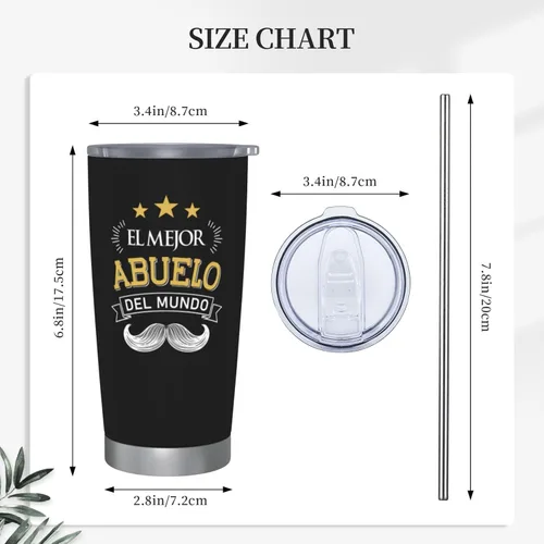 Vista 5 de Vaso de regalo de Abuelo de 20 onzas, regalos para Abuelo, El Mejor Abuelo Del Mundo, regalos para Abuelo Dia del Padre, regalos para abuelo