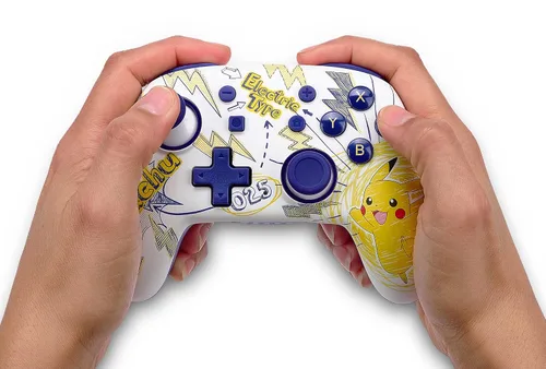 Vista 3 de PowerA Nano Enhanced Wireless Controller for Nintendo Switch - Pokémon: Pikachu School Days, mini, portable, gamepad, motion controls, bluetooth
