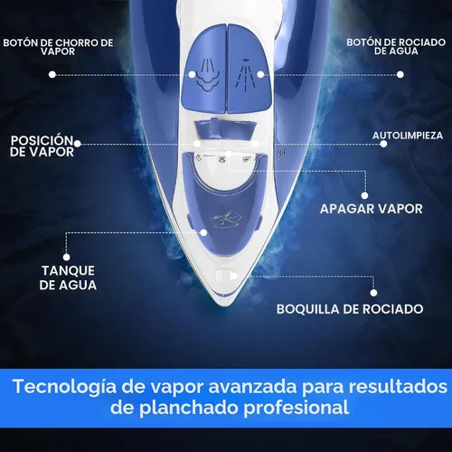 Vista 3 de Utopia Home Plancha de vapor para ropa con suela antiadherente, plancha de ropa de 1200 W con control de termostato ajustable, protección