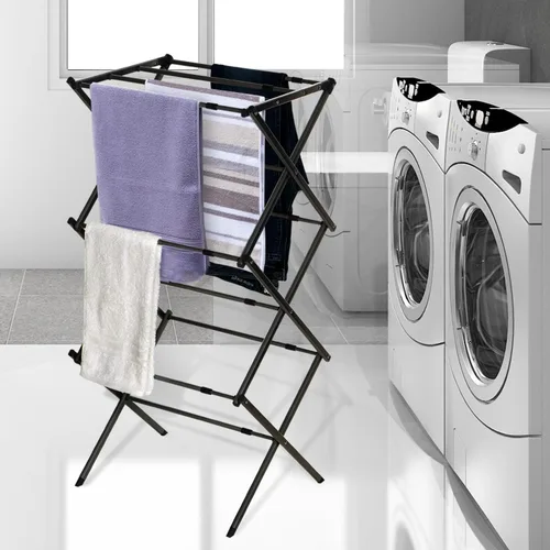 Vista 5 de BLACK+DECKER Organizador de lavandería extensible/plegable para secar ropa. Esencial para campamento/remolques o cualquier lugar donde seque la ropa