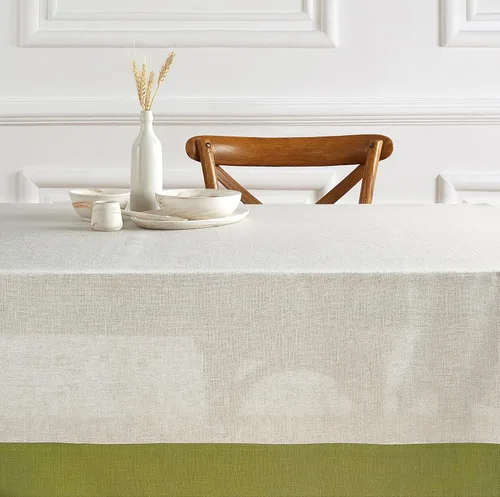 Vista 6 de Solino Home Mantel de lino de 60 x 108 pulgadas, 100% lino puro, aguacate y mantel natural para cocina, comedor, cena, interior, exterior, fiesta