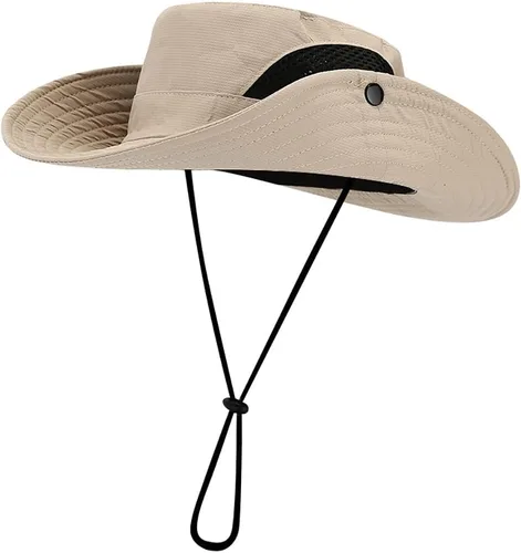 Vista 4 de Sombrero unisex de pesca y playa H0812 Beige