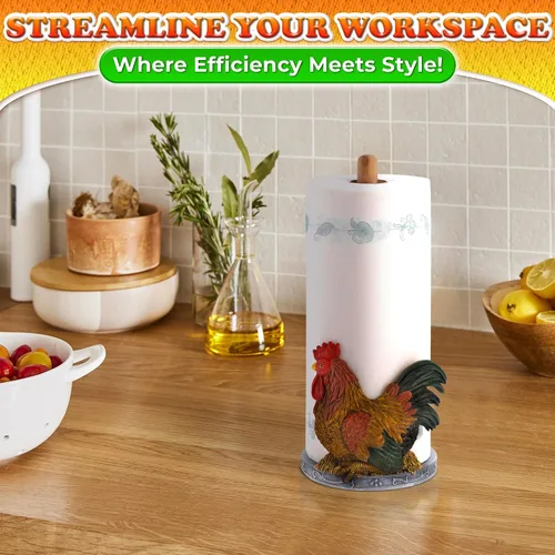 Vista 6 de Gifts & Decor Soporte para toalla estilo country con motivo de gallo rojo