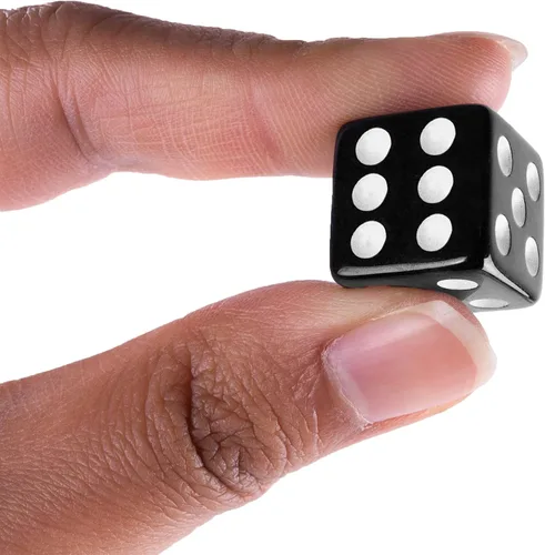 Vista 6 de Super Z Outlet Dados negros estándar de 0.630 in con puntos blancos para juegos de mesa, actividad, recuerdos de fiesta, regalos de juguete