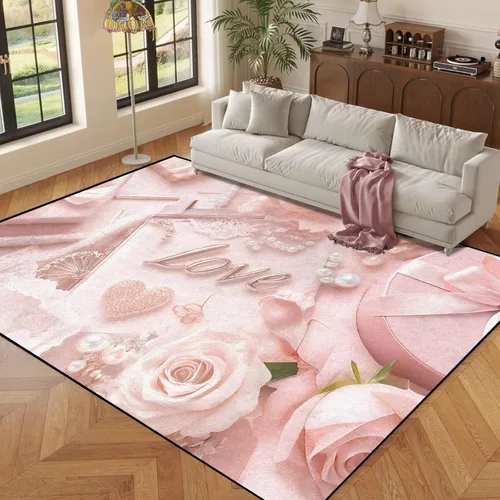 Vista 59 de Alfombras 3D de 3 x 5 pies, color rosa 3D, para dormitorio, lavandería, sala de estudio, alfombra realista de gotas de agua gris plateado 3d rosa 09