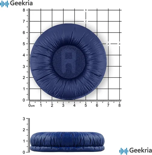 Vista 6 de Geekria QuickFit - Almohadillas de repuesto de cuero sintético compatibles con auriculares JBL JR 300/300BT, T450BT, T500BT, Tune