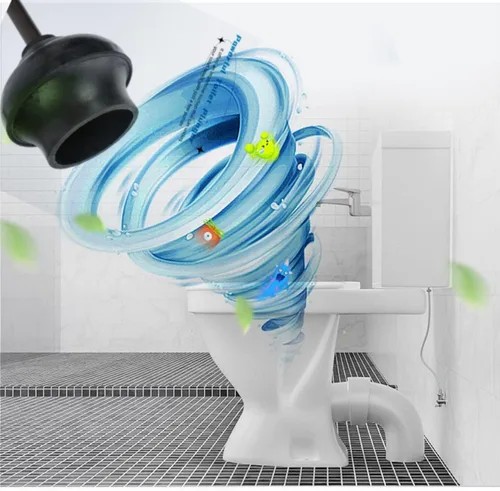 Vista 5 de Émbolo de inodoro negro con soporte para recipiente de metal para baño, taza de goteo, resistente, limpieza profunda