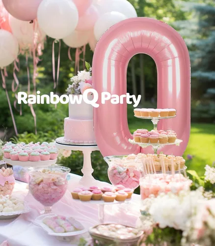 Vista 7 de Globo Número 0 de 40 Pulgadas para Niño o Niña Rosa Grande 0-9 Papel de Aluminio Mylar Grande Globo Número 0 Feliz Cumpleaños 0 Fiesta Aniversario