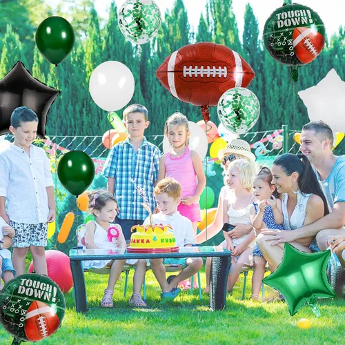 Vista 5 de Globos de fiesta de fútbol, globo con forma de fútbol de 27 pulgadas, ramo de globos de látex para adolescentes, decoración de fiesta de cumpleaños
