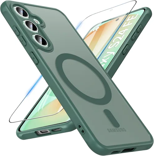 Vista 64 de OWKEY Funda magnética para Samsung Galaxy S23 de 6.1 pulgadas, para Magsafe con protector de pantalla, protección de grado militar, a prueba