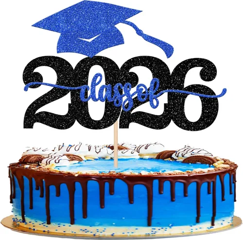 Vista 11 de 1 pieza de decoración para pastel de graduación 2026 con tapa de graduación con purpurina, diploma de tacón alto para niña, selección de pastel