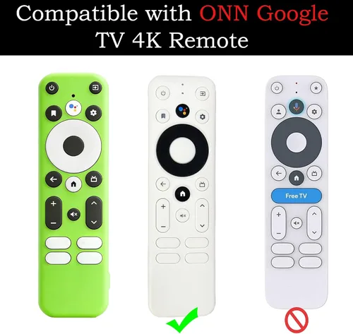 Vista 2 de Remote Cover for Onn 4K HD Streaming Device Android TV 4K UHD Stick TV Box Onn box,High quality silicone,Glow in the dark,Waterproof,Glow Green,Glow