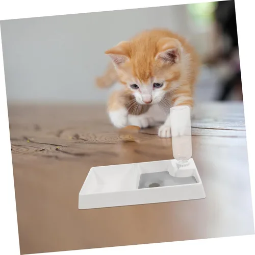 Vista 9 de Dispensador de agua de doble tazón para gatos y perros, alimentador automático para mascotas, botella de hidratación