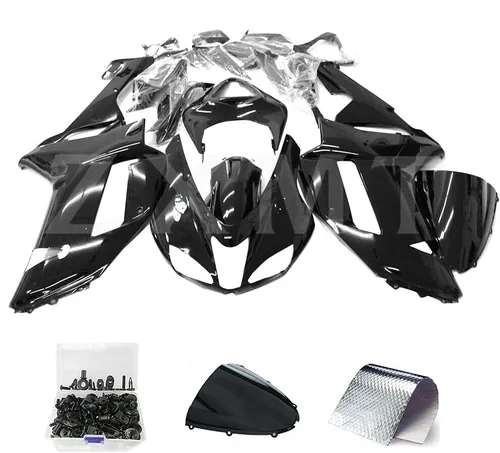 Vista 2 de Kit de carenado de motocicleta sin pintar Fairngs para Kawasaki ZX6R 636 2003 2004 (10 piezas)