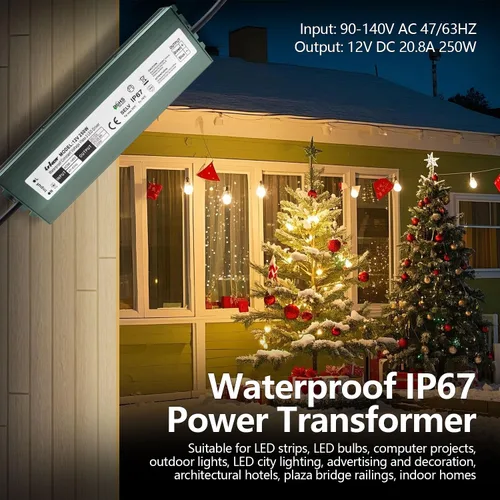 Vista 8 de conductor de 12V 250W LED, transformador impermeable de la fuente de 1 paquete de 12 V 250 W