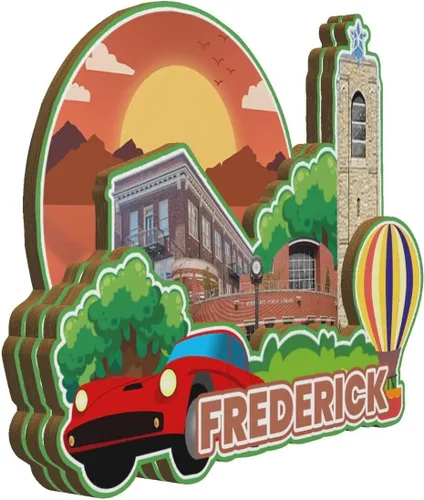 Vista 2 de Frederick Maryland USA - Imán de madera para nevera, monumentos 3D, recuerdos coleccionables, decoración hecha a mano -3221