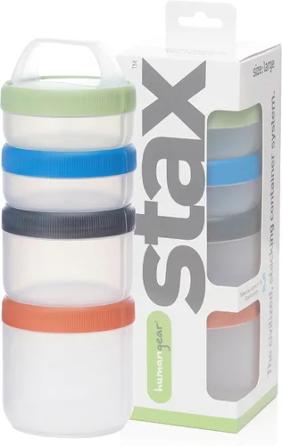 Vista 10 de humangear STAX, contenedores apilables para aperitivos – Sistema de viaje a prueba de fugas – Seguro para alimentos por la FDA, sin BPA/PC/ftalatos
