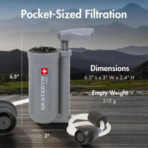 Vista 6 de Katadyn Hiker Pro Microfiltro. Microfiltro protege sedimentos y partículas finas, lavable en el campo, para mochileros, camping, senderismo