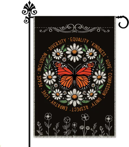 Vista 19 de Hafhue Human Kind Be Both Welcome Bandera de Jardín para Patio Exterior Decoraciones de Granja, Bandera Be Kind Regalo para Familias Amigos, Bandera