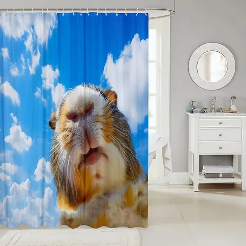 Vista 15 de Feelyou Cortina de ducha con diseño de gato para decoración de baño, bonita cortina de baño para puestos de bañeras, accesorios de baño divertidos