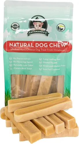 Vista 12 de Queso auténtico del Himalaya de yak para perros - Pequeño (Paquete de 10) - Procedencia de las estribaciones prístinas del Himalaya, sin cuero