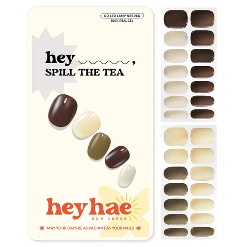 Vista 20 de Heyhae Paquete surtido de tiras de uñas de gel semicuradas (paquete de 4) No necesita lámpara LED Fácil de aplicar y quitar, calidad de salón