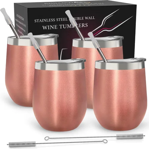 Vista 13 de CHILLOUT LIFE - Vaso de acero inoxidable de 12 onzas con tapa y caja de regalo, diseño de viaje con recubrimiento en polvo, aislamiento al vacío