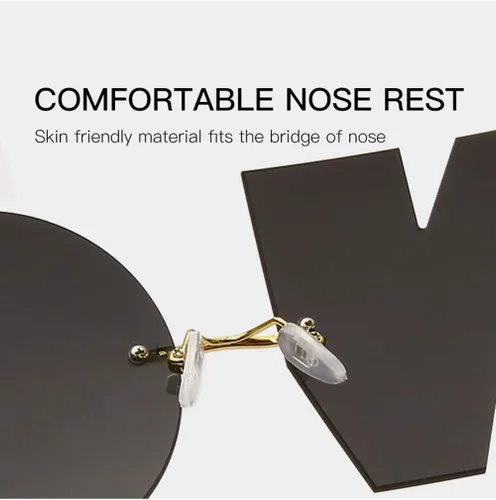 Vista 6 de ENTHYI Gafas de sol irregulares sin montura del diseño de la letra NO del partido para los hombreslas mujeres UV400 Streetwear Eyewears