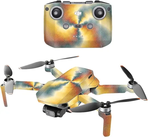 Vista 13 de MightySkins Glitter brillante compatible con DJI Mini 2 Dron portátil - Negro abstracto Acabado de purpurina protector, duradero de alto brillo